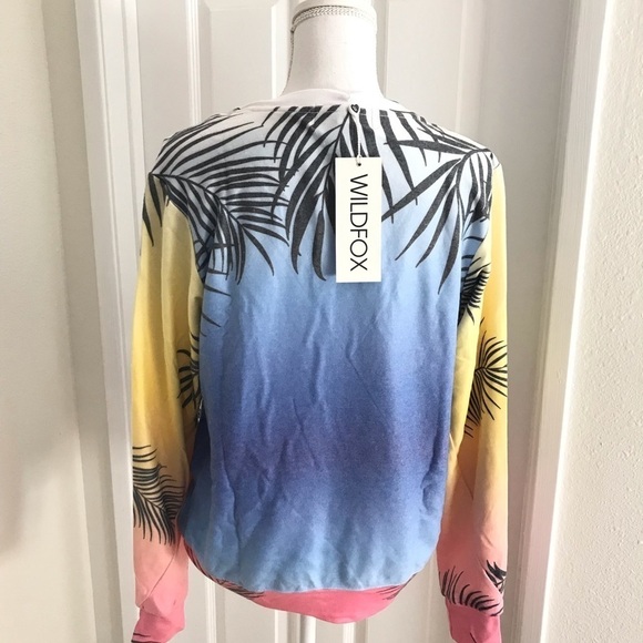 Wildfox Bahama Print V-Neck Sweatshirt Med - Picture 6 of 6